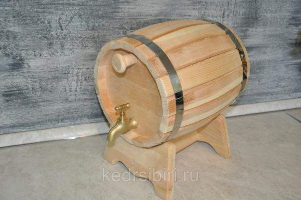 Бочка для вина на подставке (анкерок) с кранчиком, кедр
