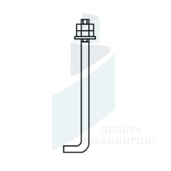 Болт фундаментный 1.1 М12Х900 ст.3сп/пс, ст.20, ст.35, ст.09Г2С, ст. 40Х ГОСТ 24379.1-80 (12)