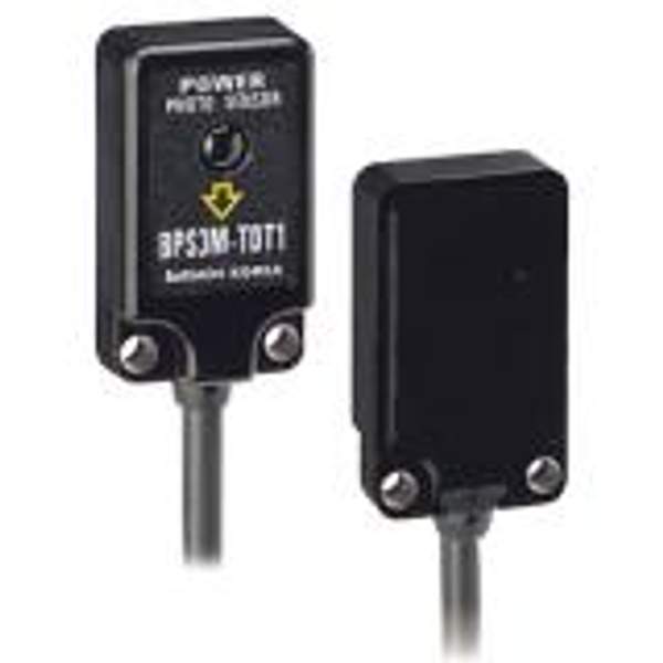 BPS3M-TDTL-P Компактный фотодатчик, плоский, размер 16x7,5x28мм, в комплекте излучатель и приёмник, Режим срабатывания - на свет, Питание DC12-24V, PNP - выход, регулировка чувствительности. Рассто