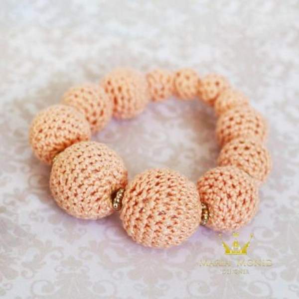 Браслет "Персиковая нежность" ручной работы от Maria Monid