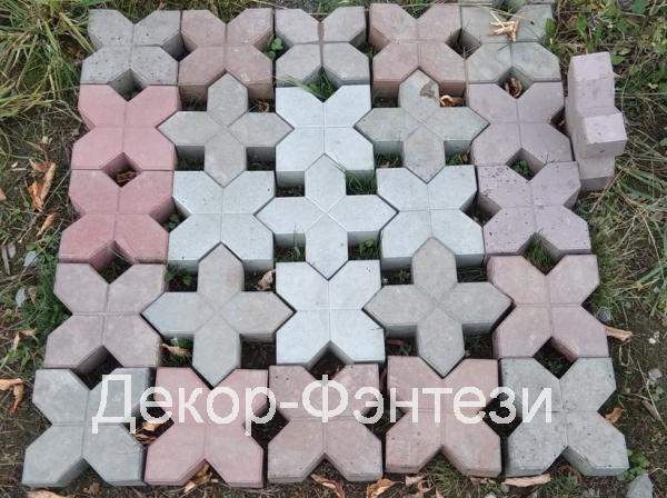 Брусчатка "эко-крест" 16,8*16,8*6 см цветная