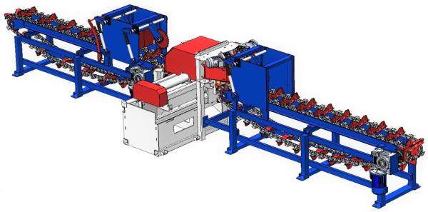 Брусопильный станок Алтай-Мамонт МГ для тонкомера с гусеничной подачей