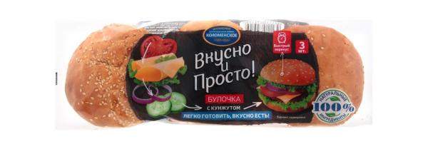 Булочки Коломенское Вкусно и просто пшеничные с кунжутом, 3 шт.