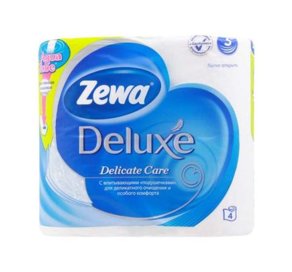 Бумага туалетная 3-х слойная Deluxe Zewa 4шт.