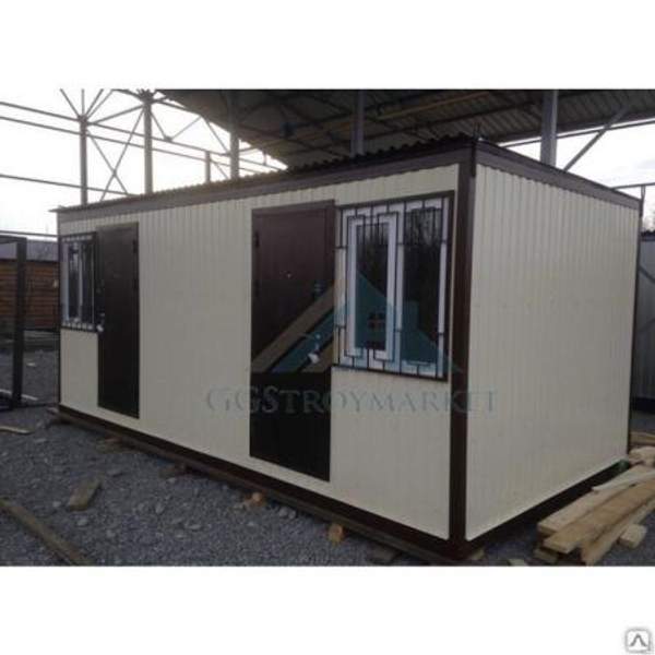 Бытовка модуль 6х2.4м С цветным профнастилом, Блок контейнер 6х2.4м.