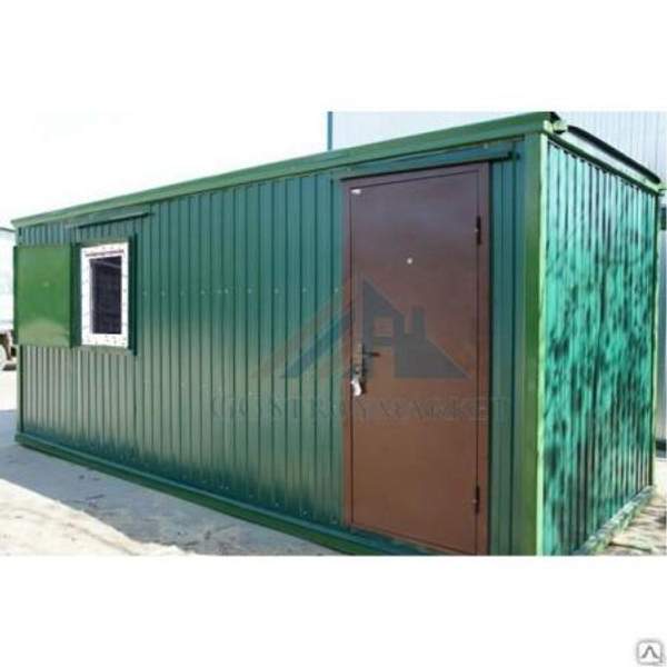 Бытовка под офис БК-02 6х2,4 с тамбуром, отделка МДФ