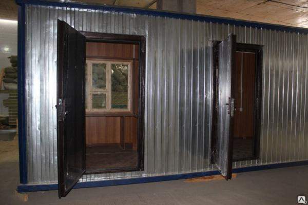 Бытовка распашонка МДФ с двумя отдельными комнатами 6х2.4х2.36