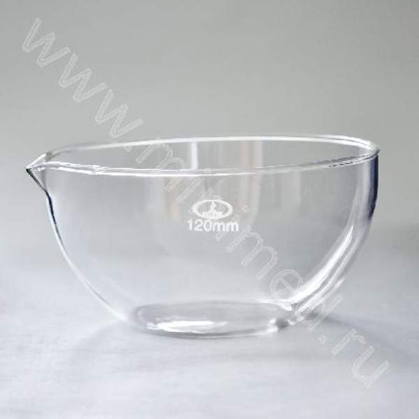Чаша выпарительная 120 мм,стеклянная,с плоским дном,ТС, МиниМед