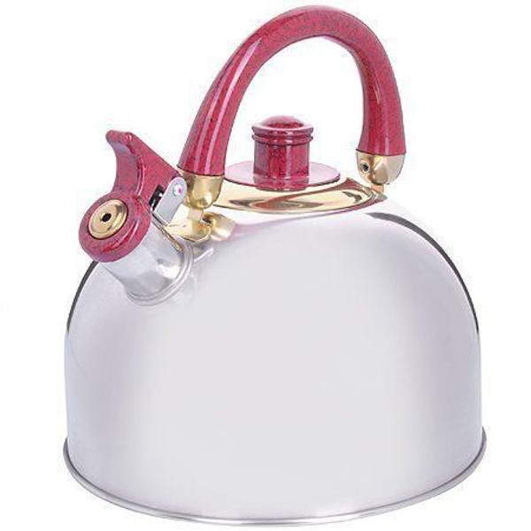Чайник 2 л нержавеющая сталь ручка бордовая
