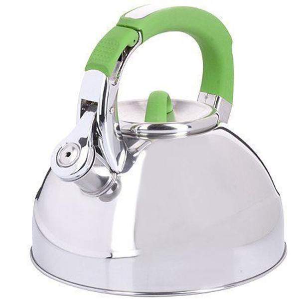 Чайник мет 2,7л со свистком руч/зел