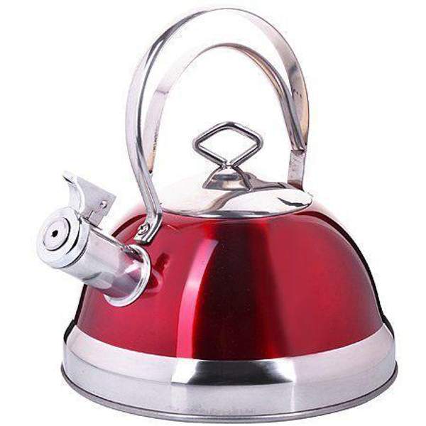 Чайник мет 2,8 л со свистком бордовый мет/р