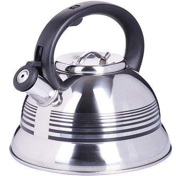 Чайник металлический 2,6 л.руч/пл. черная
