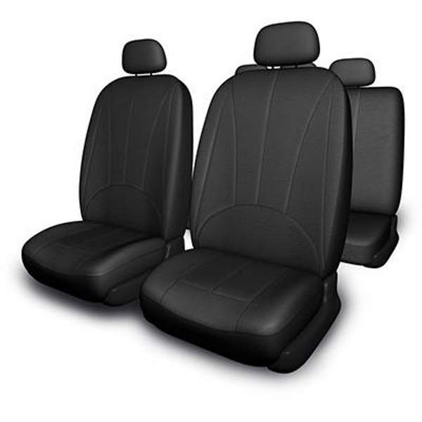 Чехлы сиденья экокожа/экозамша SKYWAY ГАЗель Некст, 2013-н.в. черный 7 предметов