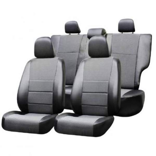 Чехлы сиденья жаккард SKYWAY FORD FOCUS хэтчбек 2 ресталинг 2004-2011 темно-серый 12 предметов