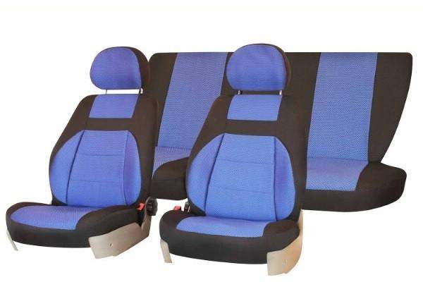 Чехлы сиденья жаккард SKYWAY LADA KALINA 2004-2013 синий 10 предметов