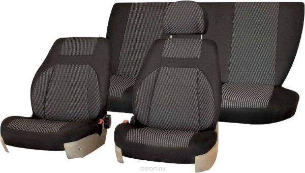 Чехлы сиденья жаккард SKYWAY LADA ВАЗ-2109/21099 1987-2011 темно-серый 8 предметов