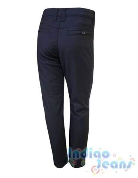 Черные утепленные немнущиеся брюки-стрейч для мальчиков, арт. М13601.