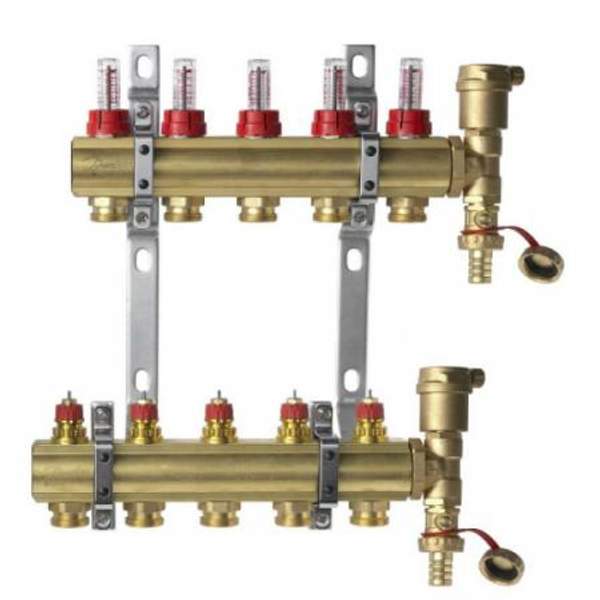 Danfoss (Дания) Коллектор с расходомерами FHF-5F set 5 контуров (088U0725)