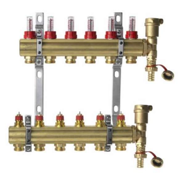 Danfoss (Дания) Коллектор с расходомерами FHF-6F set 6 контуров (088U0726)