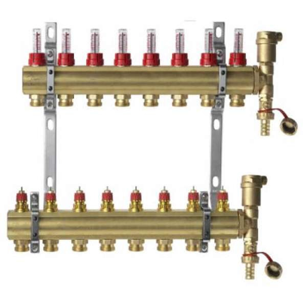 Danfoss (Дания) Коллектор с расходомерами FHF-8F set 8 контуров (088U0728)