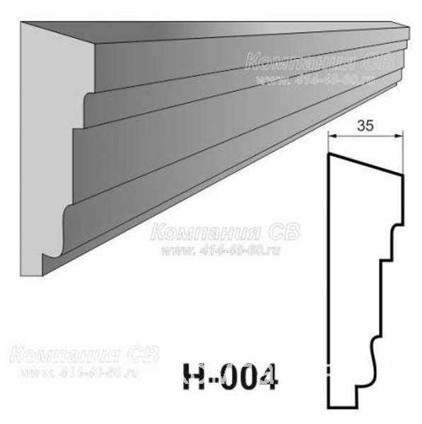 Декоративные элементы лепнины - фасадный декор наличник Н-004 на окна из пенопласта