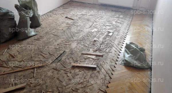 Демонтаж паркета