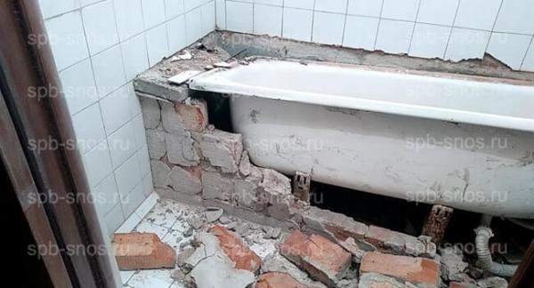 Демонтаж ванной
