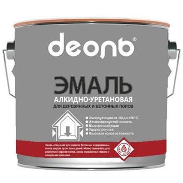 Деоль Эмаль алкидно-уретановая для бетонных и деревянных полов св.серая ДЕОЛЬ 1 кг