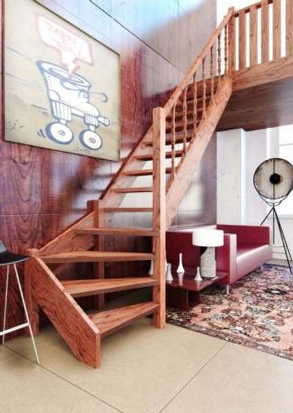 Деревянная лестница Поворот на 90 ЛЕС-04 универсальная