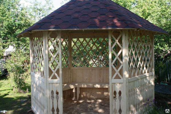 Деревянные беседки для дачи 2.5 метра №2