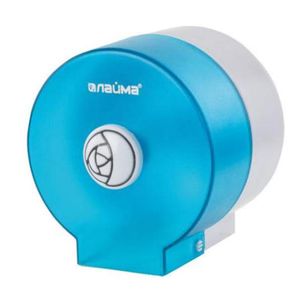 Диспенсер для туалетной бумаги в стандартных рулонах, КРУГЛЫЙ, тонированный голубой, ЛАЙМА
