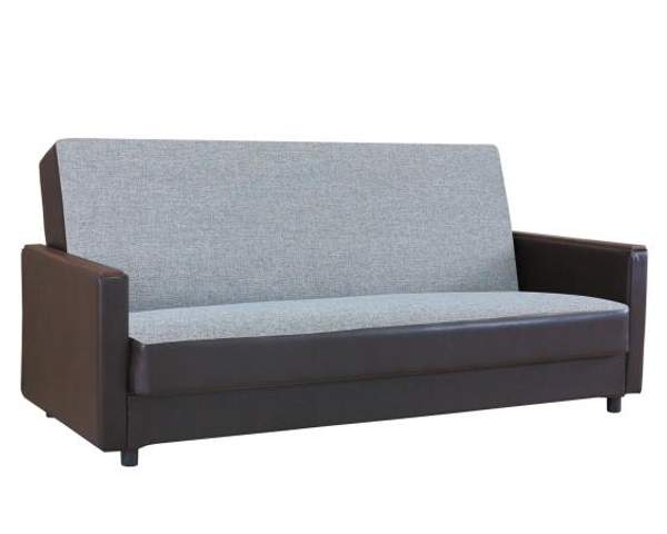 Диван книжка Шарм-Дизайн Классика Д 140 шенилл серый+экокожа коричневый