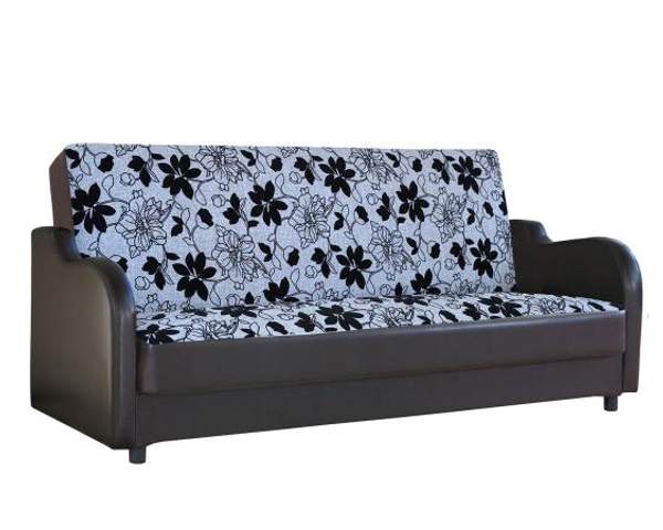 Диван книжка Шарм-Дизайн Классика В 120 шенилл серый цветы