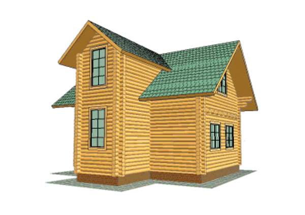 Дом из бревна,компактный (ПРОЕКТ 11)