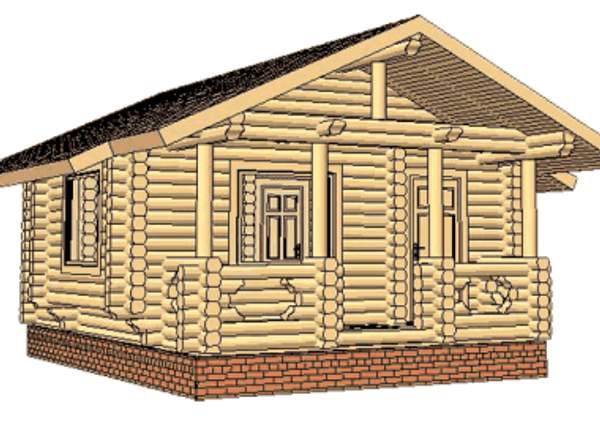 Дом из бревна оцилиндрованного (ПРОЕКТ 7Б)