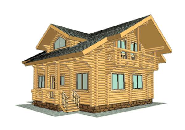 Дом из бревна под ключ (ПРОЕКТ 38)