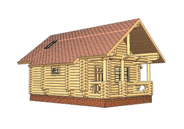 Дом из бревна (ПРОЕКТ 19Б)