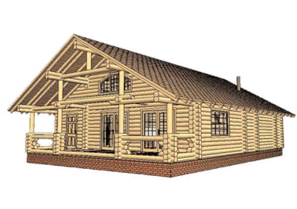 Дом из бревна (ПРОЕКТ 2Б)