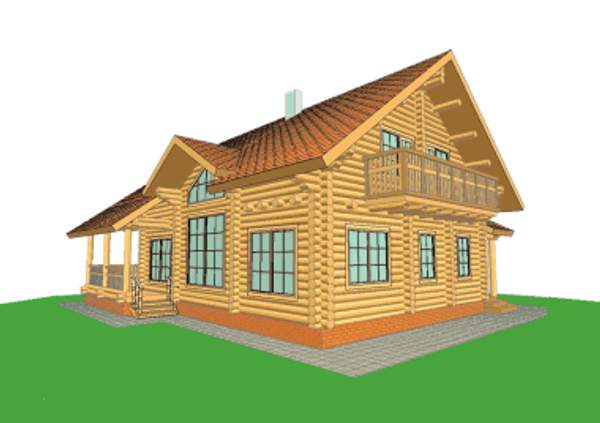 Дом из бревна просторный (ПРОЕКТ 31)