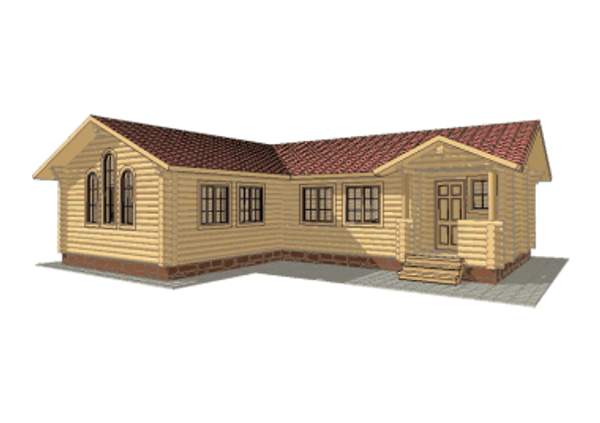 Дом из бревна с баней (ПРОЕКТ18Б)