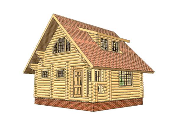 Дом из бревна,уютный Эконом (ПРОЕКТ 10)