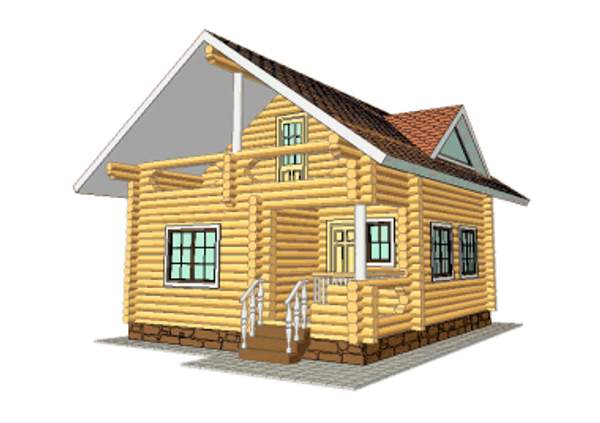 Дом из бревна уютный (ПРОЕКТ 14Б)