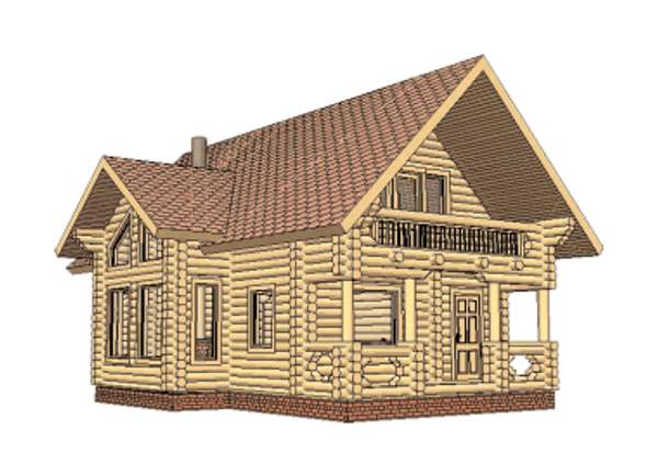 Дом из дерева - оцилиндрованное бревно (ПРОЕКТ 13Б)