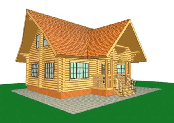 Дом из оцилиндрованного бревна под ключ (ПРОЕКТ 39)