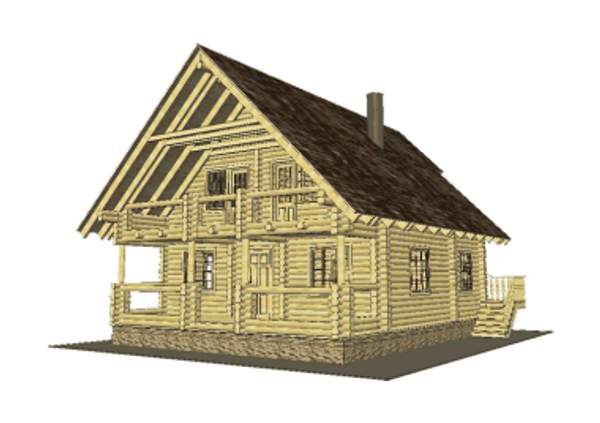 Дом из оцилиндрованного бревна ( ПРОЕКТ 17 Б )