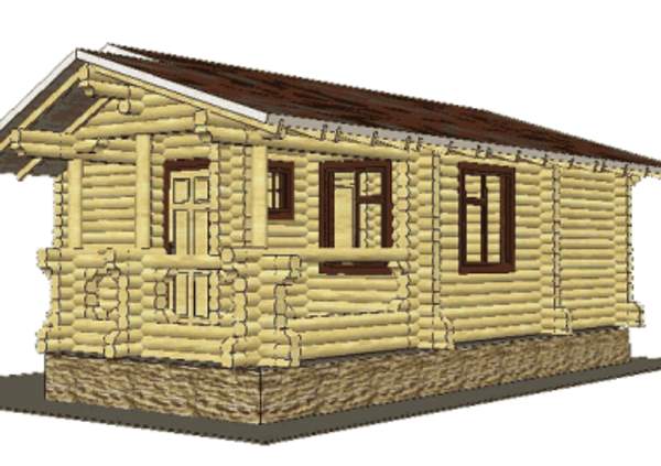 Дом из оцилиндрованного бревна ( ПРОЕКТ 20 Б )
