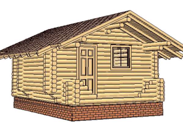 Дом из оцилиндрованного бревна (ПРОЕКТ 6Б)