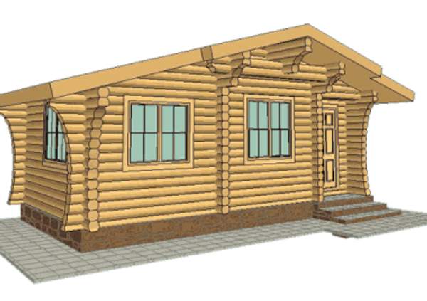 Дом из оцинкованного бревна (ПРОЕКТ 34)