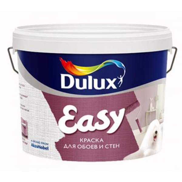 DULUX EASY КРАСКА ВОДНО-ДИСПЕРСИОННАЯ ДЛЯ ОБОЕВ И СТЕН МАТОВАЯ