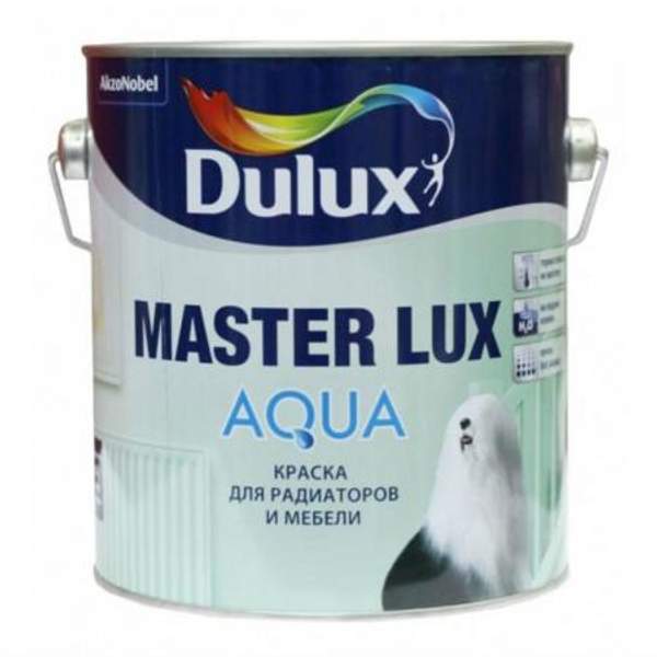 DULUX MASTER LUX AQUA КРАСКА НА ВОДНОЙ ОСНОВЕ ДЛЯ РАДИАТОРОВ И МЕБЕЛИ ПОЛУГЛЯНЦЕВАЯ